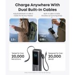 پاوربانک 100 وات انکر مدل A1695 ظرفیت 25000 میلی آمپر ساعت به همراه دو کابل USB-C