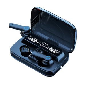 هدفون بلوتوثی مدل air pods m19 بدون قابلیت نویز کنسلینگ، درگاه شارژ microUSB، دارای کنترلر لمسی روی گوشیها، امکان استفاده از محفظه شارژ به عنوان پاور بانک