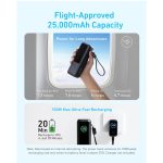 پاوربانک 100 وات انکر مدل A1695 ظرفیت 25000 میلی آمپر ساعت به همراه دو کابل USB-C