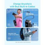 پاوربانک 100 وات انکر مدل A1695 ظرفیت 25000 میلی آمپر ساعت به همراه دو کابل USB-C
