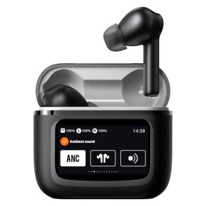 هدفون بلوتوثی لوکسار مدل T68 Pro با نویز کنسلینگ فعال (ANC)، نویز کنسلینگ میکروفون (ENC)، قابلیت پخش صدای محیطی (Transparency)، درگاه شارژ USB Type-C، دارای نمایشگر روی محفظه شارژ، پشتیبانی از فرمان لمسی، مقاوم در برابر رطوبت و عرق، استاندارد ضد آب IPX4