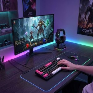 کیبورد گیمینگ اونیکوما مدل G55 RGB، مکانیکال سوییچ قهوه‌ای، Tenkeyless، نورپردازی RGB
