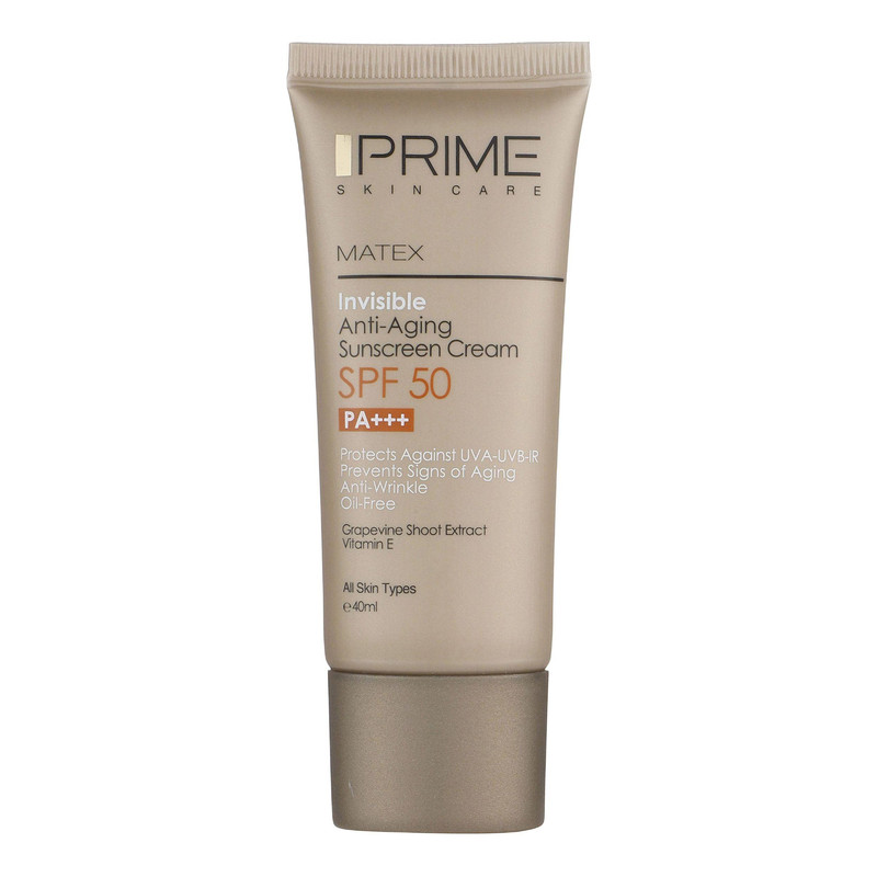 کرم ضد آفتاب و ضد چروک بی رنگ پرایم مدل Matex Colorless SPF50 مناسب انواع پوست حجم 40 میلی لیتر