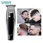 ماشین اصلاح موی صورت وی جی ار مدل 070 با تیغه استیل ضد زنگ، صفرزن و خط زن، تنظیم سرعت، باتری قابل شارژ با 60 دقیقه استفاده بدون کابل و نمایشگر وضعیت شارژ