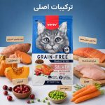 غذای خشک گربه بالغ ونپی مدل گرین فری سالمون وزن 1.5کیلوگرم