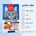 غذای خشک گربه بالغ ونپی مدل گرین فری سالمون وزن 1.5کیلوگرم