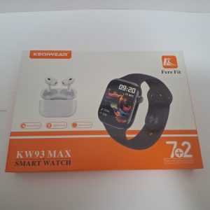 ساعت هوشمند 44 میلی متری کیکویر مدل KW93 MAX با بند سیلیکونی به همراه هدفون بلوتوثی