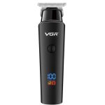 ماشین اصلاح موی سر و صورت وی جی آر مدل 937 با طراحی ارگونومیک، نمایشگر دیجیتال، باتری 2000 میلیآمپر ساعت، شارژ USB و سه شانه قابل تنظیم برای اصلاح دقیق و چند حالته