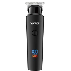 ماشین اصلاح موی سر و صورت وی جی آر مدل 937 با طراحی ارگونومیک، نمایشگر دیجیتال، باتری 2000 میلی‌آمپر ساعت، شارژ USB و سه شانه قابل تنظیم برای اصلاح دقیق و چند حالته